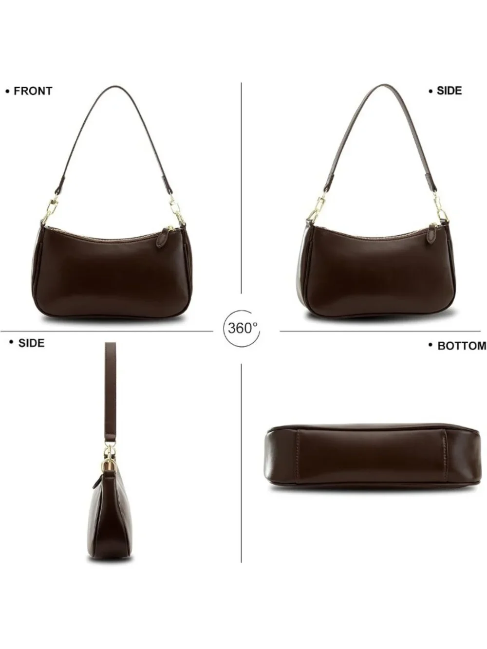 Chic Vegan Leather Crossbody Bag | Small Crescent Shoulder Purse & Hobo Clutch